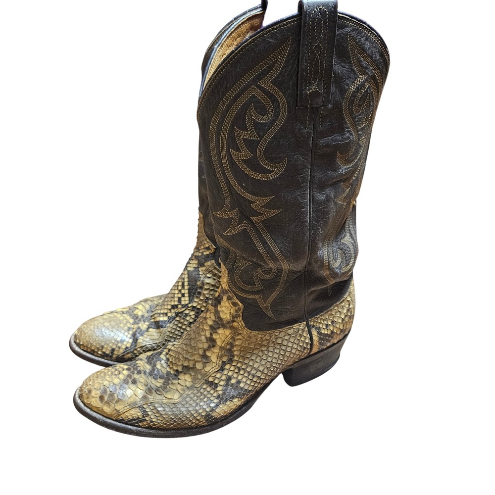 Dan Post Exotic Python Snakeskin Cowboy Boots Emb… - image 6